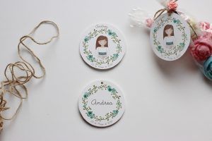 etiquetas niña primera comunion