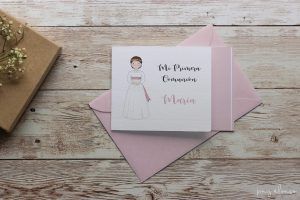 Invitacion doble primera comunion niña