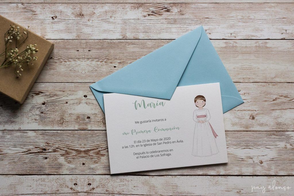 Invitacion primera comunion niña